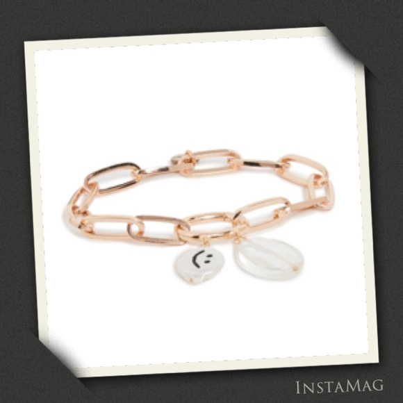 MAISON IREM 18K Vermeil Freshwater Cultured Pearl Chunky Smiley Bracelet - Picture 1 of 17